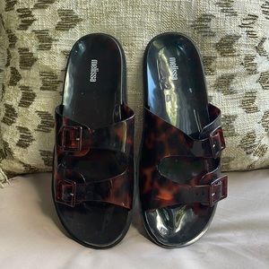 Melissa Jelly Buckle Sandals in Tortoise Shell